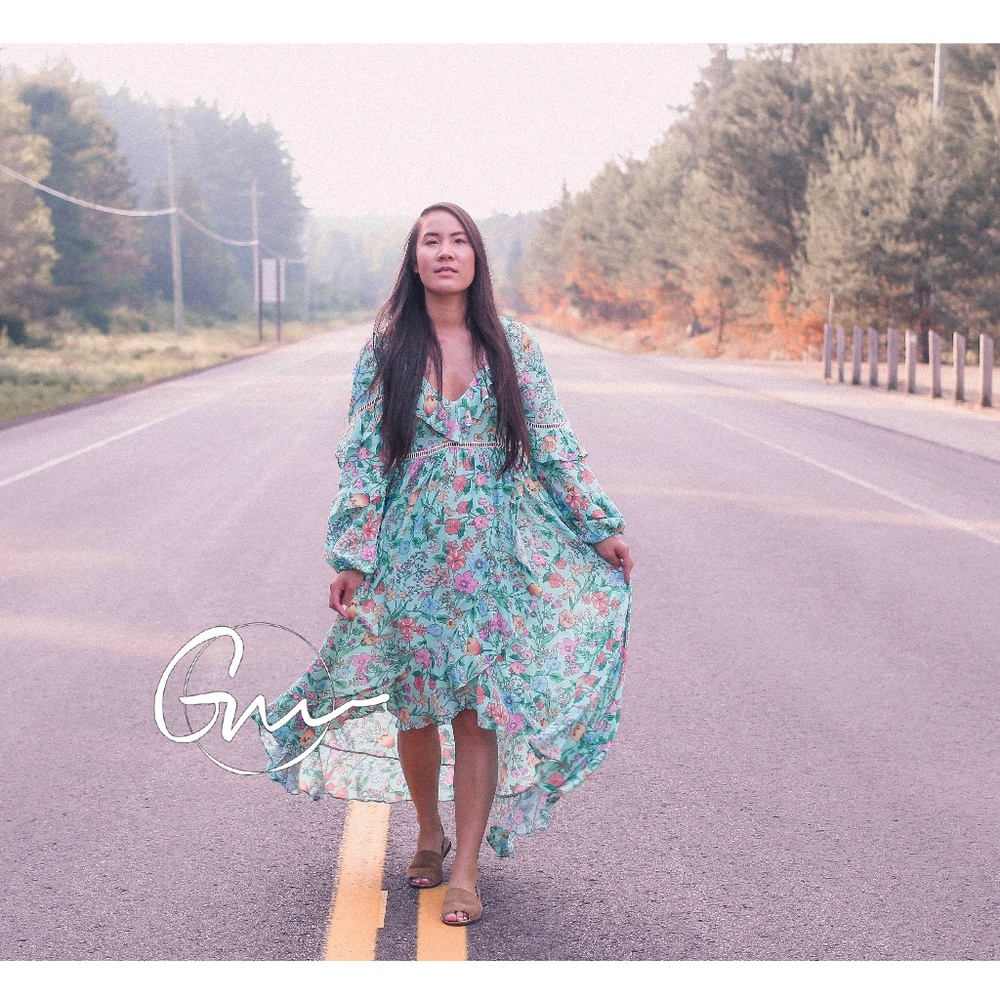 Spell (& The Gypsy Collective) Sayulita Frill Gown (Aqua Floral) - Birthstone, S